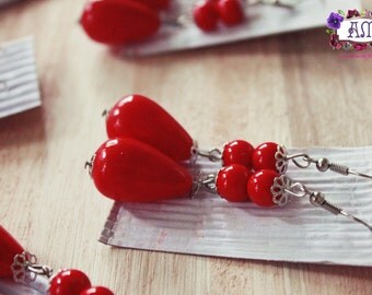 Drop earrings with pearls - Flamenco Style