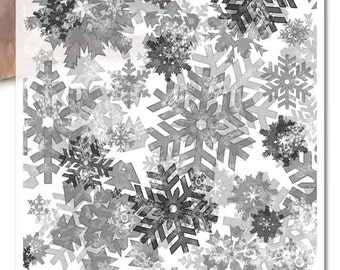 Decoupage Paper • swirling snowflakes snow flurry winter • for mod podge decopatch scrapbooking