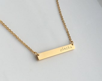 Personalized Bar Necklace - Delicate Necklace - Bar Necklace - Simple Necklace - Dainty Necklace - Name Bar Necklace - Gift For Her - Bridal
