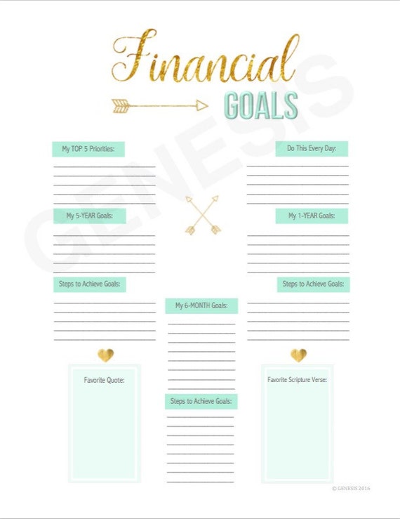 Financial Goals mint savings tracker goal tracker log
