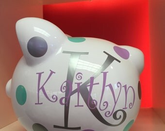 Personalized Piggy Bank-Piggy Bank-childrens piggy bank- Girls-Kid's Monogrammed Piggy Bank- Kid's personalized Piggy Bank-Gift