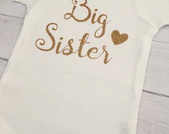 Big Sister ONESIE® Bodysuit, Pregnancy Announcement ONESIE® Bodysuit, Baby Girl Clothing