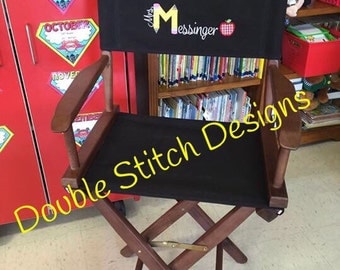 Teacher chair, teacher appreciation gift, gift from class, director chair, personalized, elementary school teacher, embroidered *COVERS ONLY