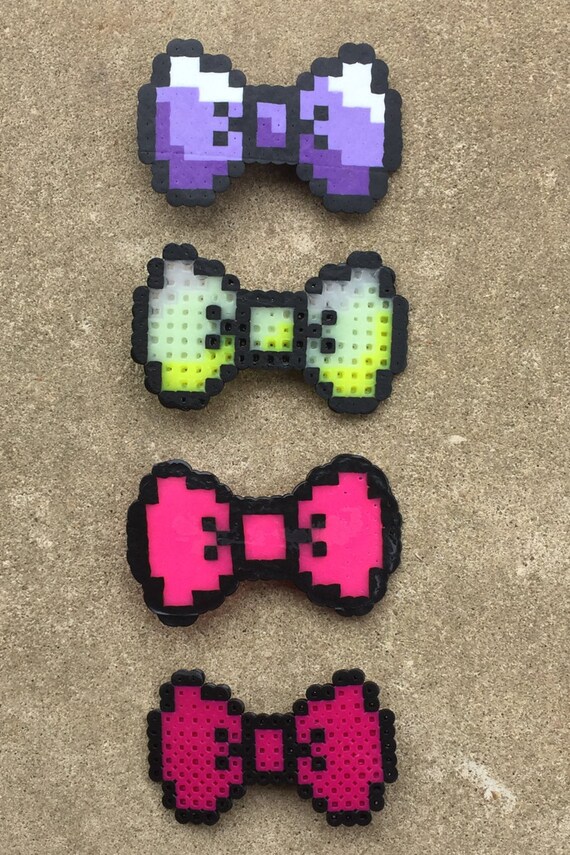 8 Bit Perler Bead Hair Bow