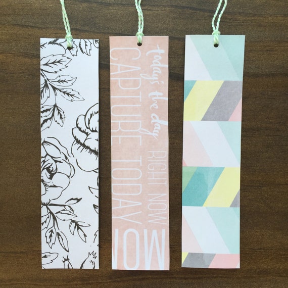 Modern Paper Bookmarks Assorted Floral And By Studiolivs On Etsy