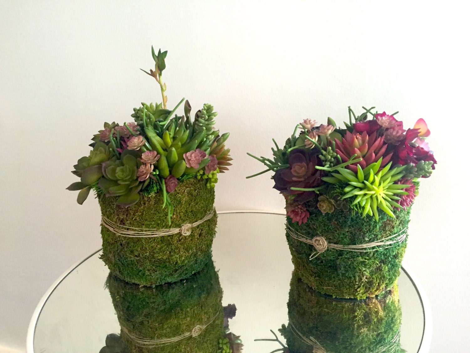 Succulent Arrangement Artificial Succulent Centerpiece in Moss