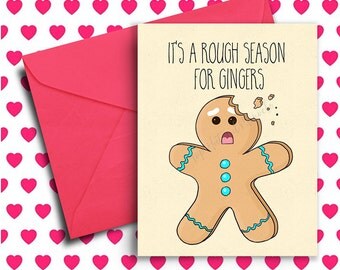 Funny Christmas Card, Ginger Card, Holiday Card, Birthday Card Best Friend, Funny Birthday Card, Boyfriend, Girlfriend, Xmas, Christmas Gift
