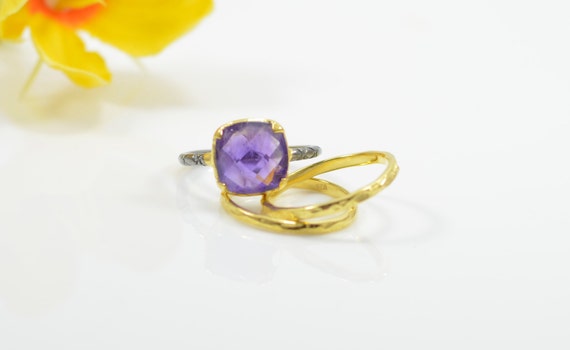 antique amethyst engagement ring