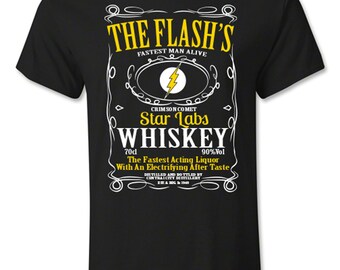 The Flash Star Labs Whiskey T shirt Multi Coloured Black Unisex T-shirt Fan Tee