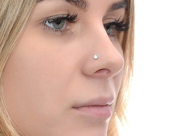 Silver 3mm Topaz Nose Stud 16g / Tragus Stud, Cartilage Stud, Nose Hoop / Forward Helix Earring, Tragus Earring, Nose Piercing, Nose Ring
