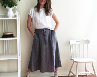 Long Linen Skirt, Boho Skirt, Grey Maxi Skirt, Long Skirt, Maxi Skirt Boho, Skirt with Pockets, Womens Skirts, Linen skirt, Custom Skirt