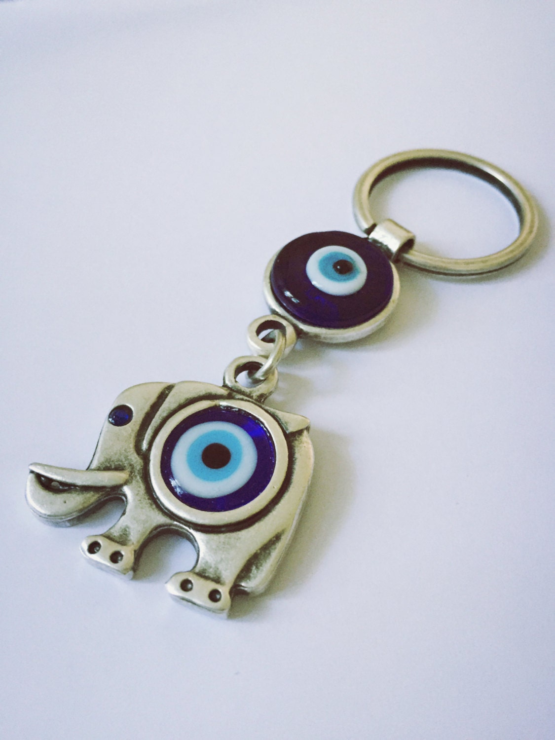 Evil eye keychain evil eye beads elephant keychain nazar