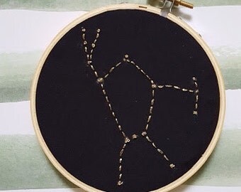 Orion Constelation - Hoop Embroidery Wall Art