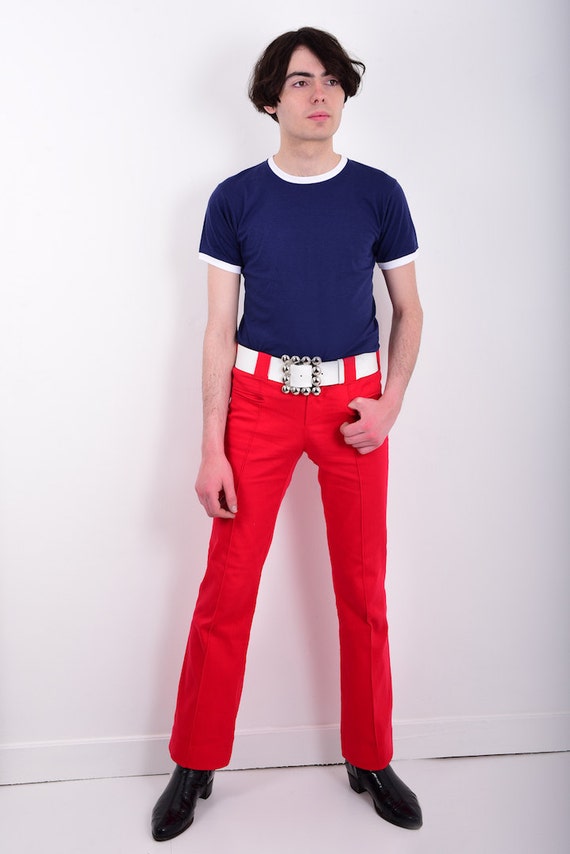 60s Style Men's Bootcut Hipster Trousers Flares Pants in