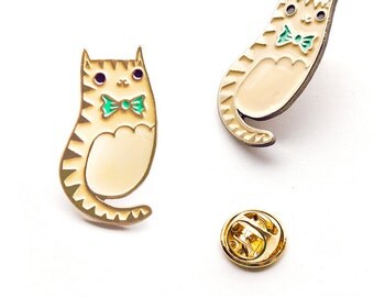 Enamel Pin - CAT PIN, cat enamel pin cat cute cat pins, cat lover gift, cat jewelry, kawaii cat gifts, teacher appreciation gift for teacher