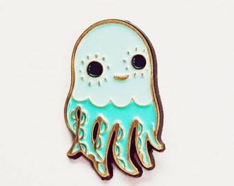 Octopus Pin Squid Pin Octopus Enamel Pin Squid Lapel Pin Hat Pins for Hats Kawaii Octopus Brooch - tropical enamel pin - tropical jewelry