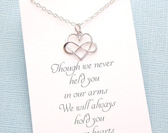 Miscarriage Necklace | Infinity Heart Necklace, Loss of a Child, Miscarriage Quote, Sympathy Gift, Condolence, Infant Loss Jewelry | R04
