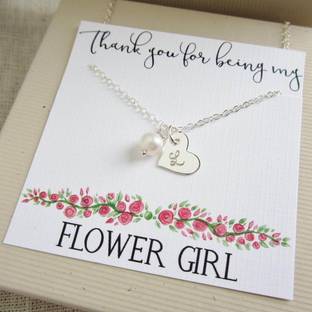 Personalized Flower Girl gift flower girl necklace with