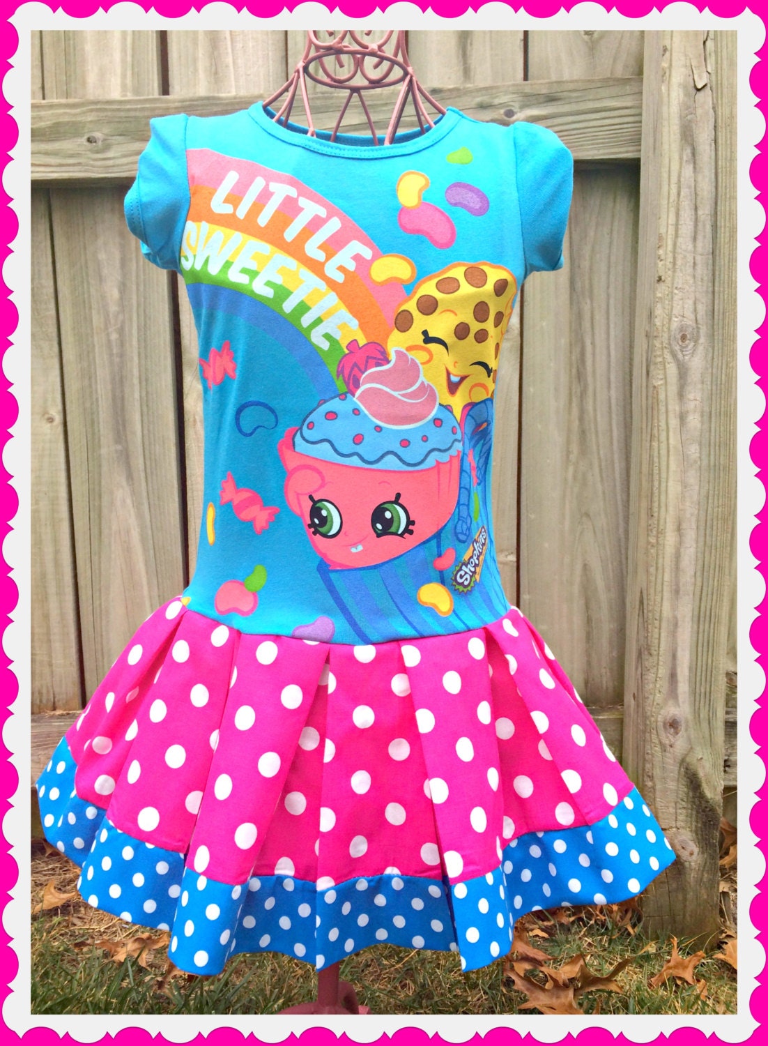 girls Shopkins dress Little Sweetie Smart by BlossomBlueBoutique