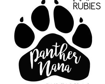 Panther Paw Nana School Pride Mascot SVG, PNG, JPG digital cut file