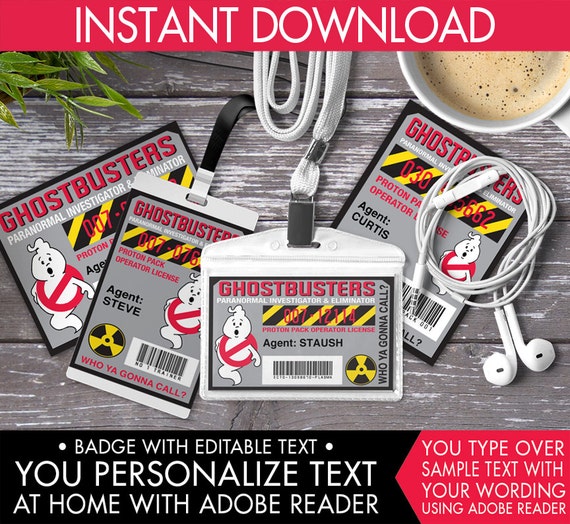 Ghostbuster Badges Ghostbuster ID Badge Ghostbuster