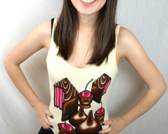 RARE 1980s Chocolates and Cherries Workout XS Leotard Onesie