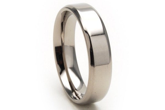 New 5mm Comfort Fit Ring Custom Titanium Jewelry: 5BN-P