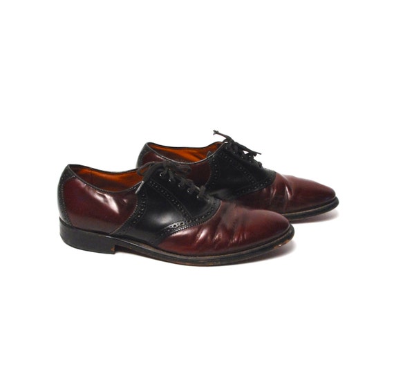 Oxblood and Black Oxford Saddle Shoes // Classic Men's