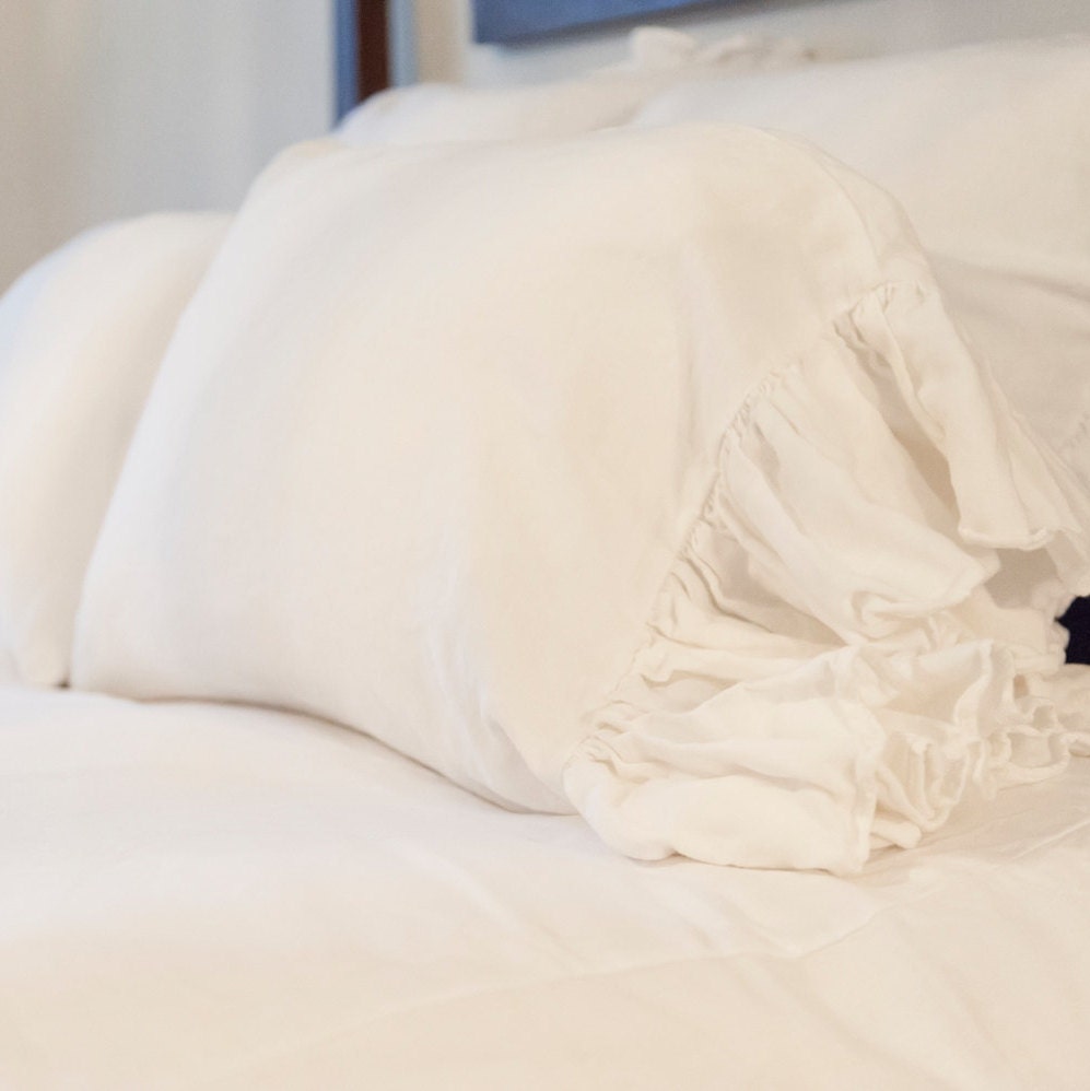 Ruffled Linen Standard Pillowcase