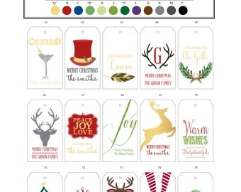 Items similar to Christmas Holiday Personalized Gift Tags; SET OF 50 on