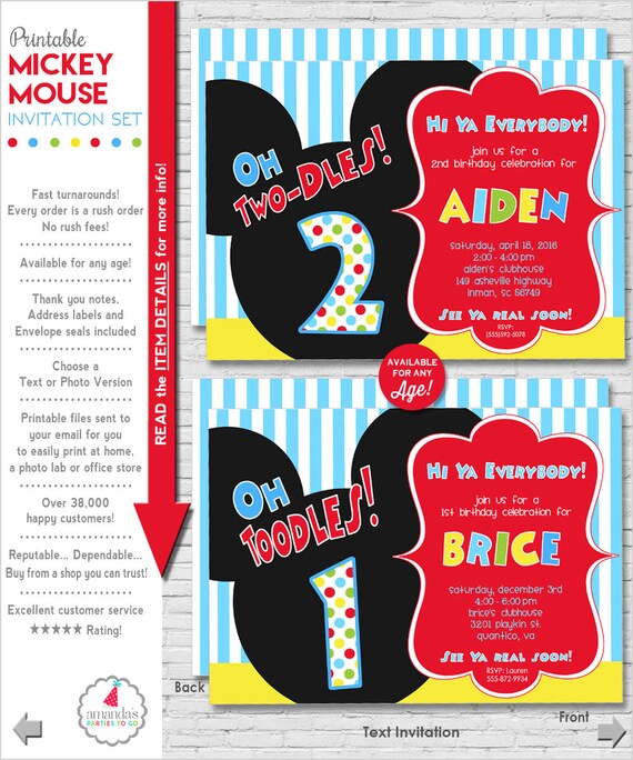 Mickey Mouse Invitations Sample 4