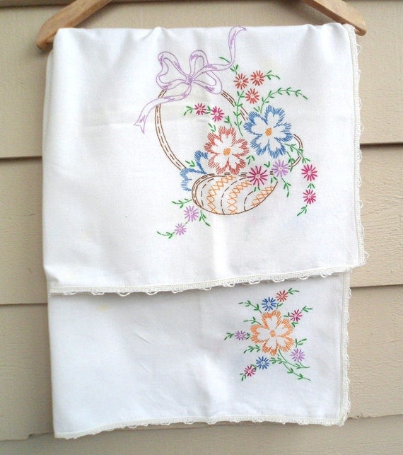 Vintage Embroidered Tablecloth