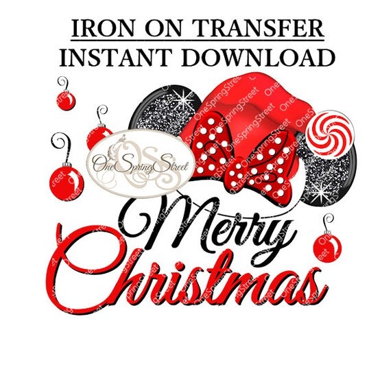 Items Similar To DISNEY T shirt Iron On Transfer MERRY CHRISTMAS Minnie 