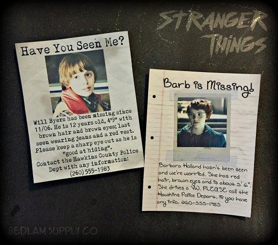 Items similar to Things Are Getting Stranger; Missing Persons Prints