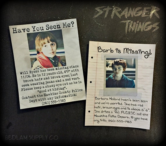 Stranger Things Barb Missing Poster Printable
