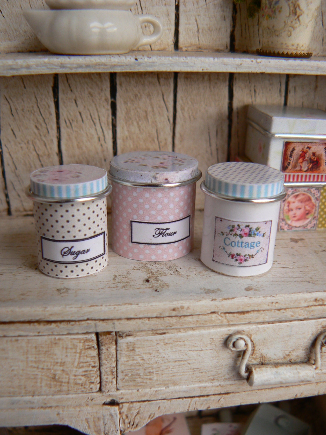 Jars of dollhouse kitchen Tin can 0112 Scale Dollhouse