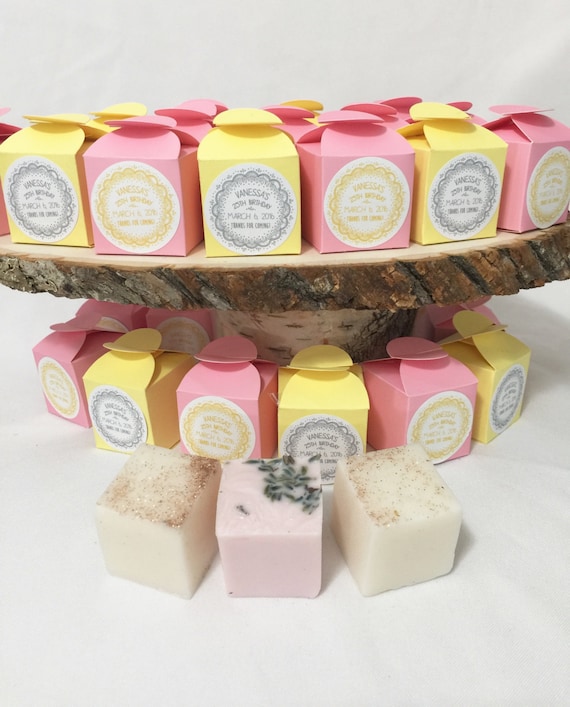 24 Soap Party Favors Custom Box Colors and Labels by Nuesi