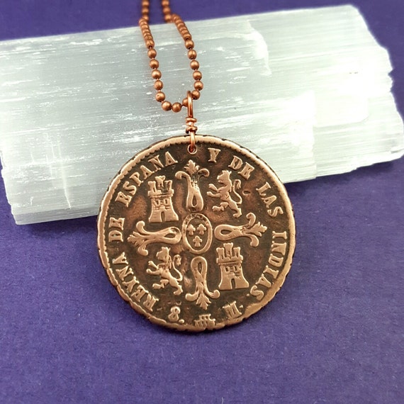 Spanish Treasure coin 1836 Copper 8 by FindsAndFarthings on Etsy