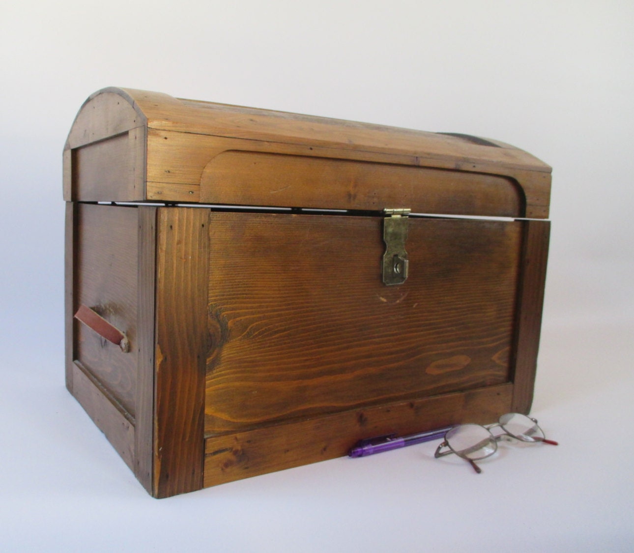 Treasure Chest Vintage Wooden Handmade Domed Camel by HobbitHouse