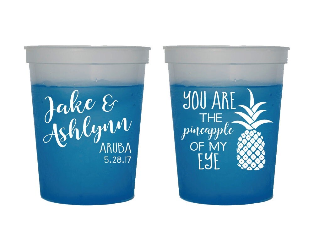 Beach Wedding Cups Fun Wedding Cups Pineapple Cups Beach