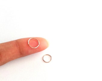 2 Rose Gold Nose Rings 20g 22g or 24g, Rose Gold Cartilage Hoops, Thin Nose Ring, Real Septum Ring Set, Rose Gold Nose Hoops, Helix Hoop