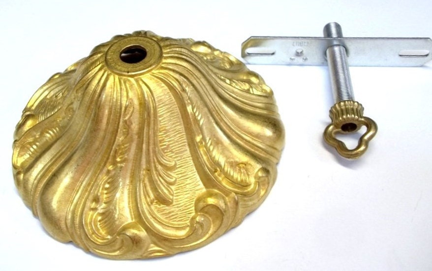 Ornate Brass Chandelier Ceiling Canopy Art Nouveau Style