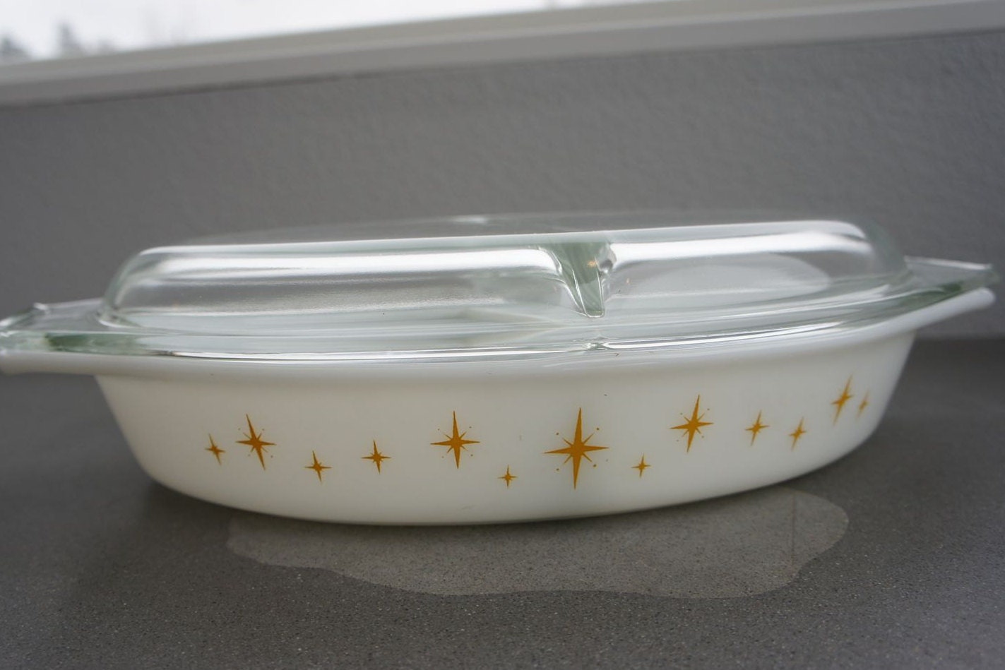 Vintage Pyrex Constellation Divided Dish with by ViewridgeVintage