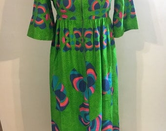 1960s bright maxi dress