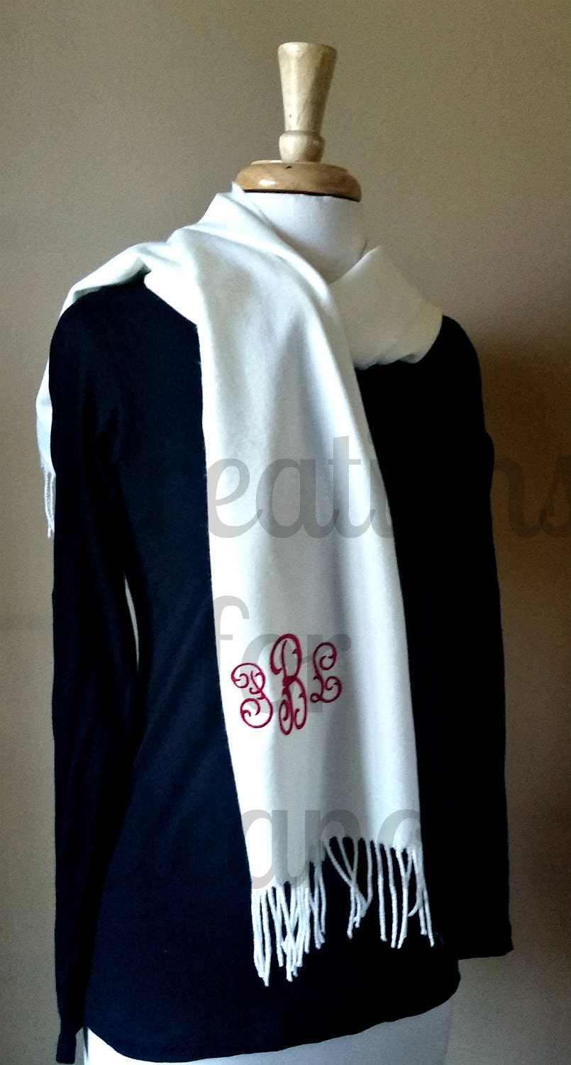 Women&#39;s Monogrammed Scarf Cashmere Feel Scarf