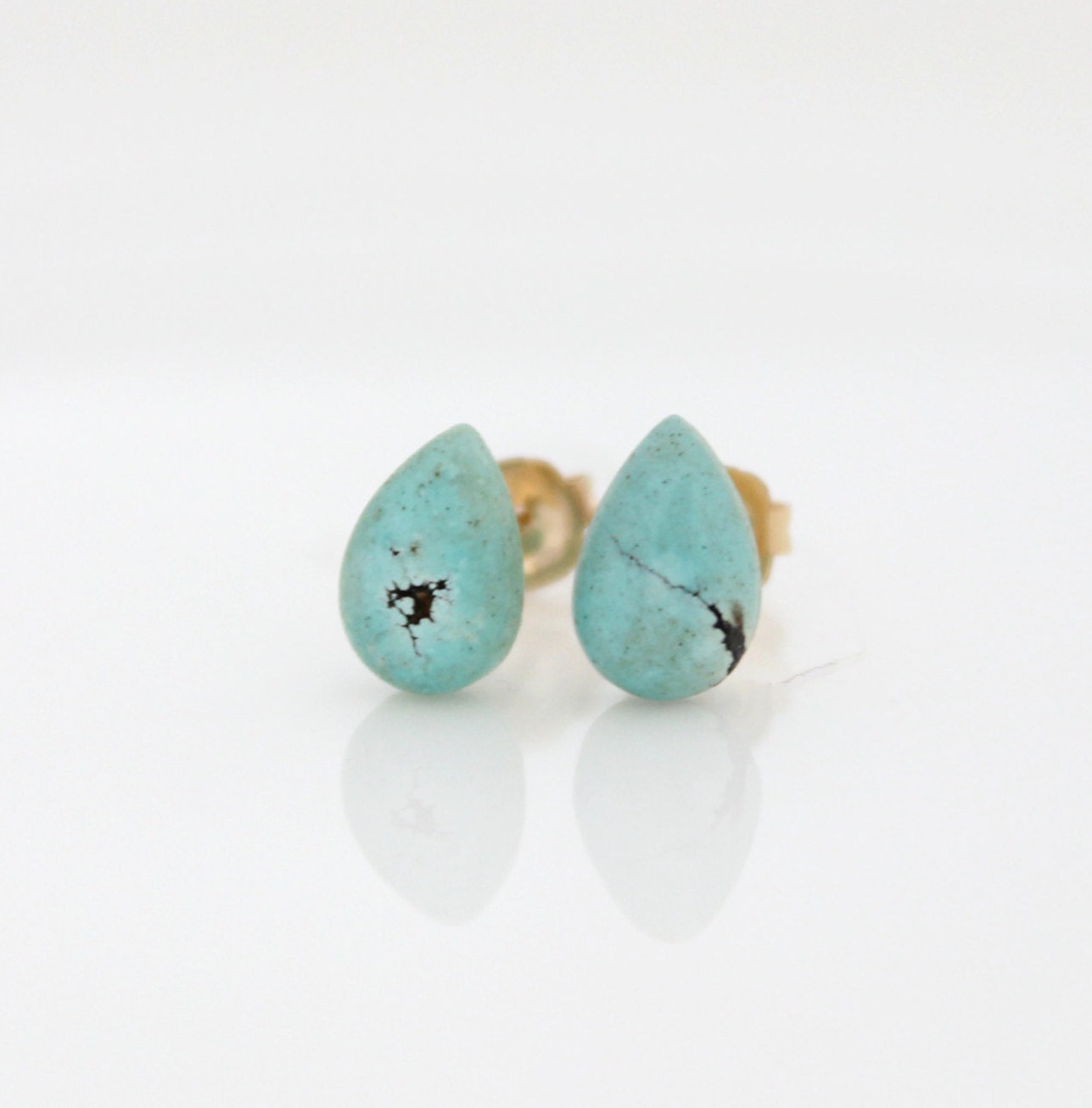 Turquoise Stud Earrings Turquoise teardrop stud earrings