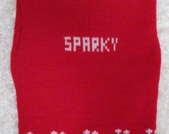 Personalized Dog Sweater with Pawprint Trim, Personalized with a Name, Choose your Size and Color, Great gift for Pet Lovers