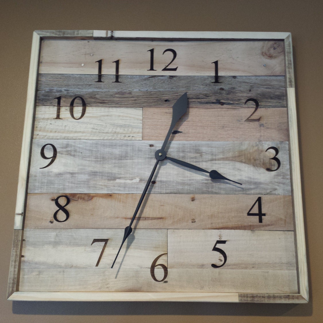 Pallet Wood Clock Large Wall Clock Reclaimed Wood 24 by RayMels