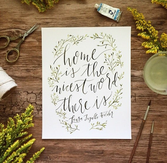 Laura Ingalls Wilder quote Wall art quotes Botanical print