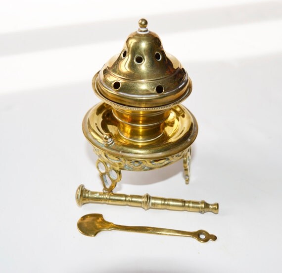 Vintage brass censer Christian religious incense burner